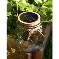 Lampe solaire bocal Somaya  filament 20 led blanc chaud                        