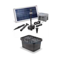 Kit pompe solaire Fountain Pro 500 l/h 15W avec systme batterie 12V anneau Led et filtre