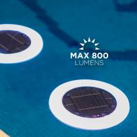 Disque piscine lumineux RGB solaire ou rechargeable Papaya 30 cm                