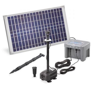 Kit pompe solaire Fountain Pro avec batterie 12V et Led 630L-25W                