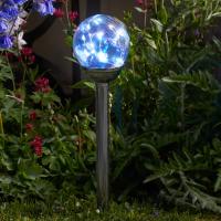 Balise globe solaire Opal en verre iris avec filament de 10 leds               