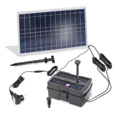 Kit pompe bassin solaire avec filtre uv : jet d eau 800l - 15w                  