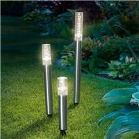 8x solaire alimenté Bulle Cristal rechargeable DEL Blanc Jardin Lumières Lampes Stick 