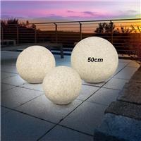 Lampe boule solaire couleur changeante ou fixe Stone 50 cm                      