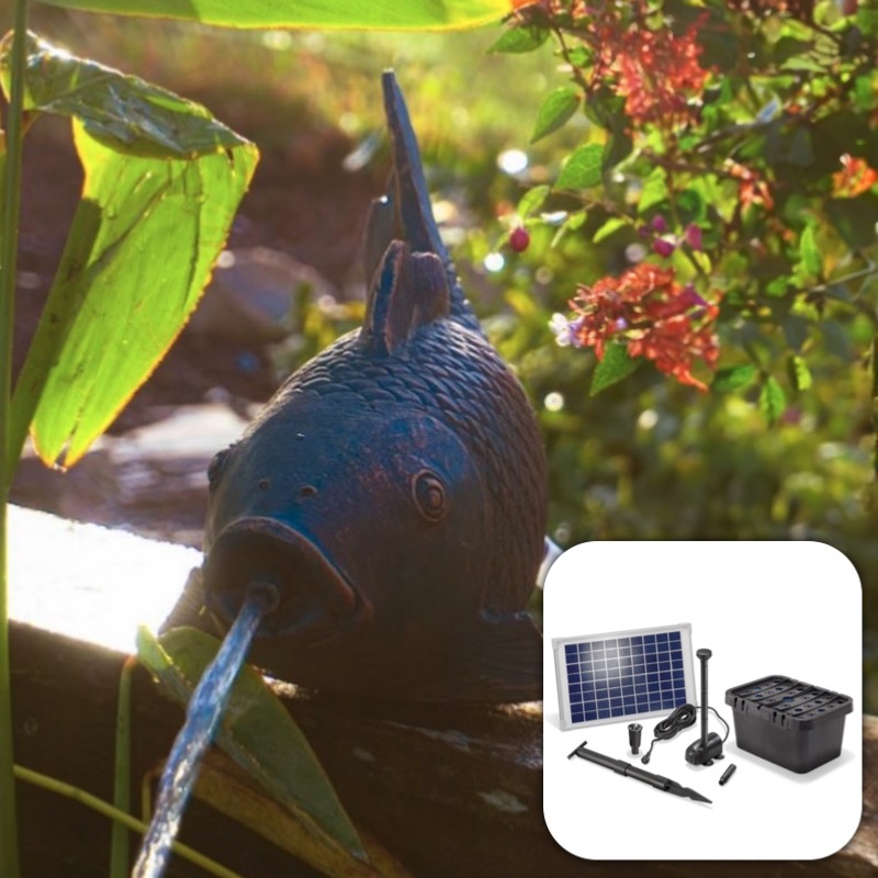 Fontaine Solaire Poisson 600 L h Maxi Fontaine Solaire Poisson 600 L h Maxi