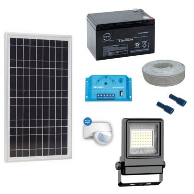 Kit eclairage solaire puissant avec détecteur de mouvement 20W-20W-2000lm       