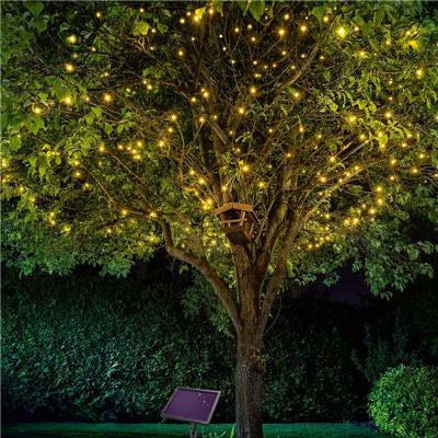 Guirlande solaire Pro 200 leds blanc chaud                                      