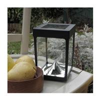 Mini Photophore solaire H 18 cm, verre et ABS, 30 lm                            