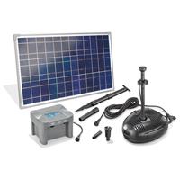 Kit pompe solaire bassin Roma Led, avec batterie et anneau led, 1300L-35W