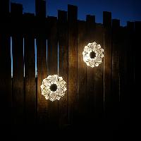 Lot de 2 déco murales solaires fleur h19cm                                      