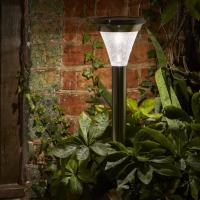 Borne solaire éclairante inox et verre bullé Magnum 100 lumens
