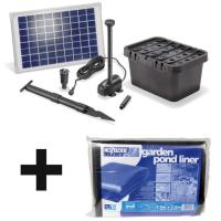 Kit bassin complet 750l max, avec liner et pompe solaire 600L-10W filtre immerg