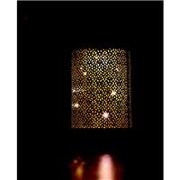 Lampe lanterne solaire Alhambra, en métal ajouré, 13 led blanc chaud