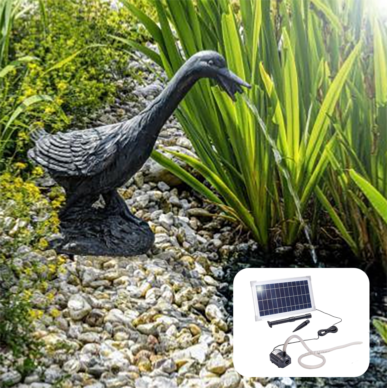 Fontaine solaire oie Erna 600 l/h maxi                                          