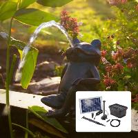 Kit fontaine grenouille avec pompe solaire directe 600L - 10W                   