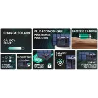 Kit complet autonome avec batterie Lithium 1500 W et panneau solaire pliant 400W