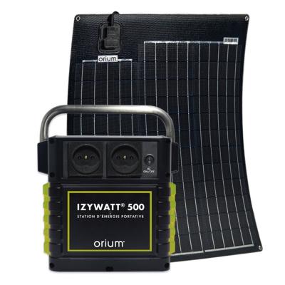 Kit complet station d'énergie autonome avec batterie Lithium 500 Wh, avec recharge solaire 50W, secteur ou allume cigarre, sorties 5V USB, 12V, 220V