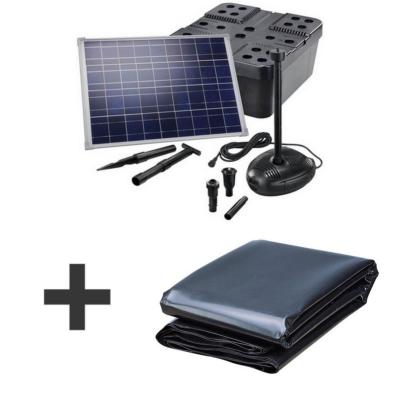 Kit bassin complet 5000l max, avec liner et pompe solaire 1700L-50W filtre immergé