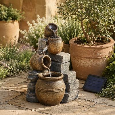 Fontaine solaire avec batterie Pots hauteur 58cm                                