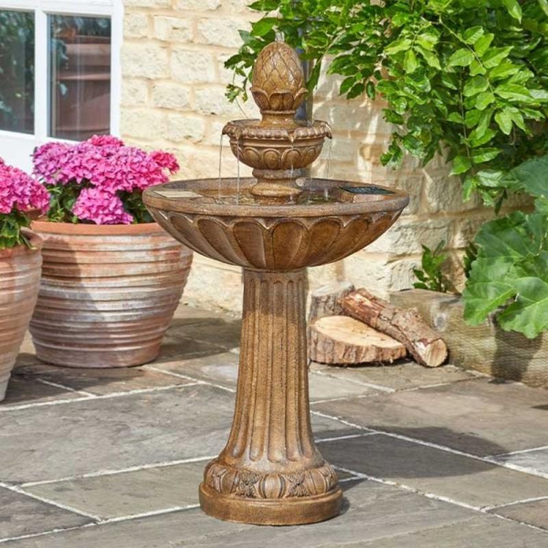 Bain d'oiseaux à 3 niveaux avec pompe solaire 3W, fontaine solaire  détachable à monter soi-même et adaptée au bain d'oiseaux, décoration de  jardin