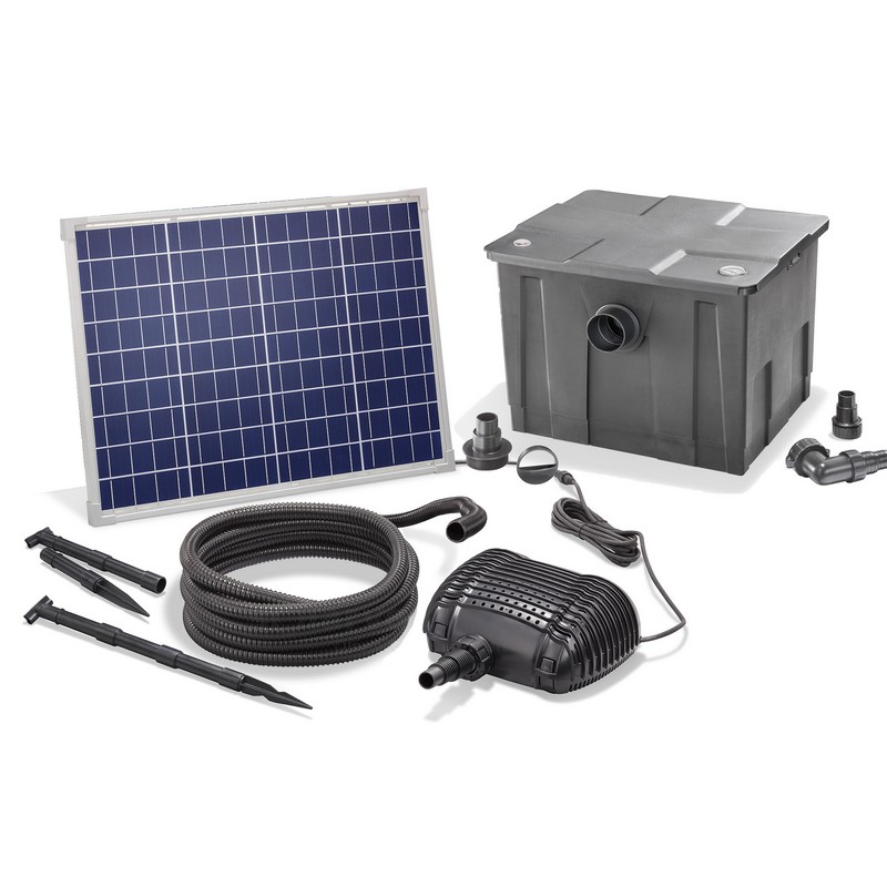 Kit pompe solaire bassin avec filtre Premium 2500L-50W