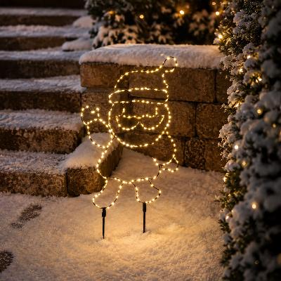 Père noel solaire 60cm blanc chaud                                              