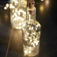 Guirlande lumineuse pour bouteille 12 leds blanc chaud à piles                  