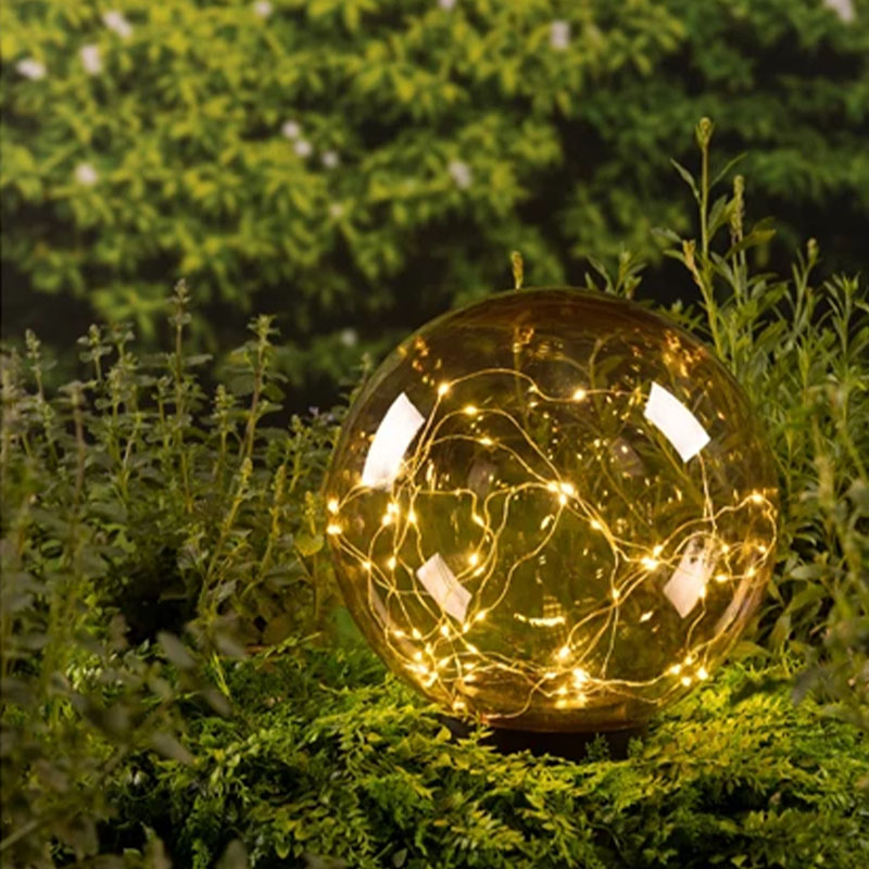 Boule solaire Ifrit avec filament led blanc chaud 30 cm                         