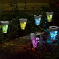 Balises solaires décoratives Silhouette allumage couleur changeante en pack de 6