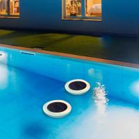 Disque piscine lumineux RGB solaire ou rechargeable Papaya 30 cm