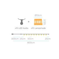 Guirlande solaire et USB 10 grands lampions lumineux Aurora                     