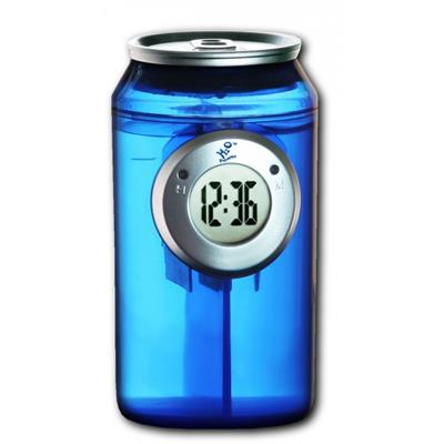 Horloge à eau canette bleu