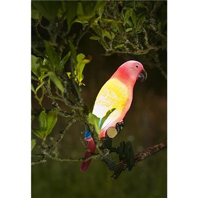 Perroquet lumineux solaire clipsable Rouge                                      