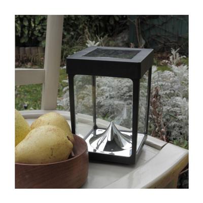 Mini Photophore solaire H 18 cm, verre et ABS, 30 lm                            