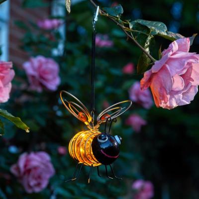 Abeille solaire lumineuse à suspendre, boite de 3