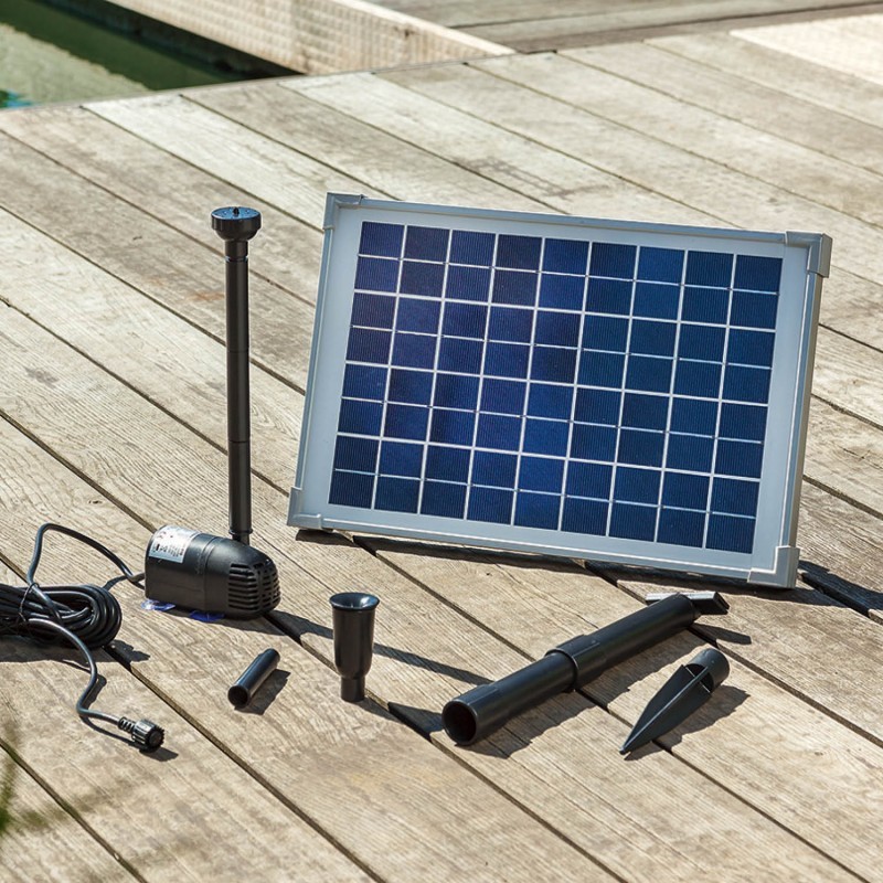 Heissner Kit de pompe solaire pour bassin 1'000 l/h 0,00028 m3/s