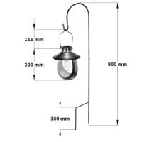 Lanterne solaire Mondello suspendue sur pied métal                              