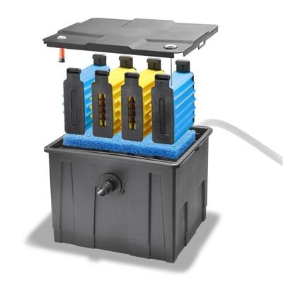 Uniprodo Pompe /À Air pour Bassin A/érateur Solaire UNI/_Pump/_03 2 Pierres DOxyg/énation, 200 l//h dair, Port/ée De 5 m, Module Photovolta/ïque 1,4 W, Batterie