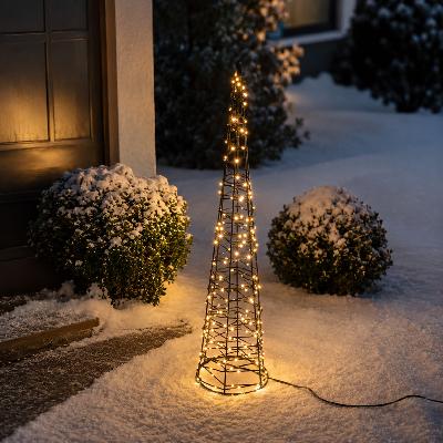 Sapin de noel solaire cone lumineux 50cm blanc chaud                            