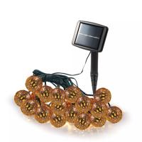 Guirlande solaire orientale 20 lampions led blanc chaud