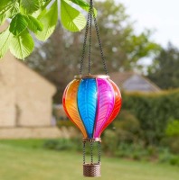 Lanterne solaire type ballon montgolfière effet flamboyant arc-en-ciel          