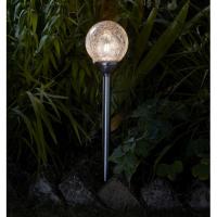 Balise solaire globe 12 cm verre craquelé Rétro