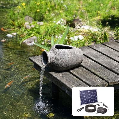 Kit fontaine amphore filtrante avec pompe solaire directe 2500L - 50W           