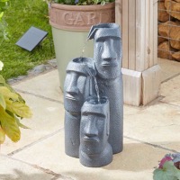 Fontaine solaire autonome Trio Moaï                                             