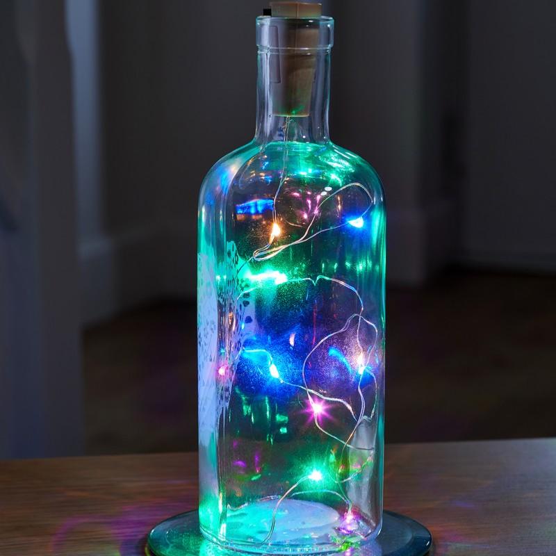 Guirlande lumineuse pour bouteille 12 leds multicolores à piles