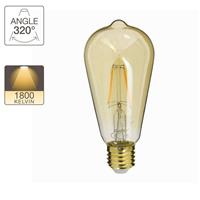 Ampoule Vintage filament, ST64, culot E27, blanc chaud, 3,8W, 350 lm