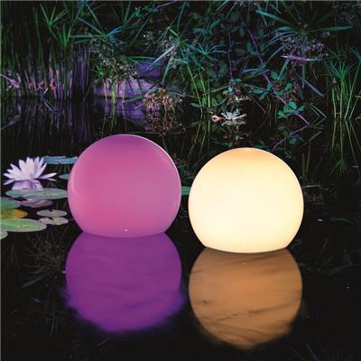 Boule solaire  multicolore étanche 20 cm avec télécommande, boite de 2          