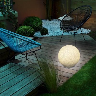 Lampe boule solaire couleur changeante ou fixe Stone 30 cm                      