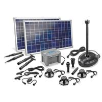 Kit pompe solaire bassin Genova Led, avec batterie et 3 spots led, 1700L-50W