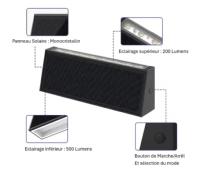 Applique murale solaire Miter 700 lumens                                        